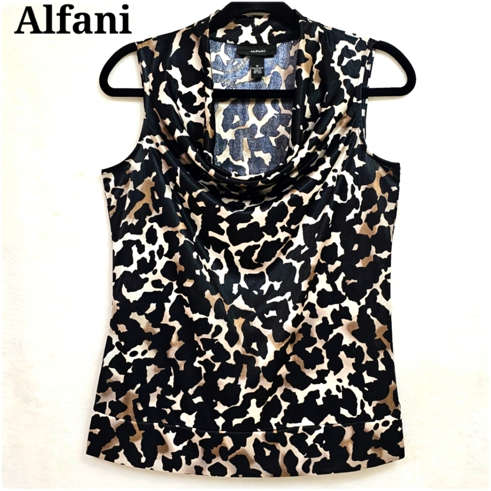 Alfani, Sofisticated Draped Neck Top, Silky Soft Stretchy Fabric, Easy Care, Med